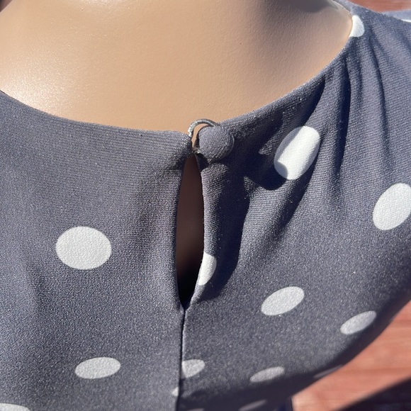Lauren Ralph Lauren Gray Base with White Dots Maxi Women's Dress Size 2 - Picture 5 of 9